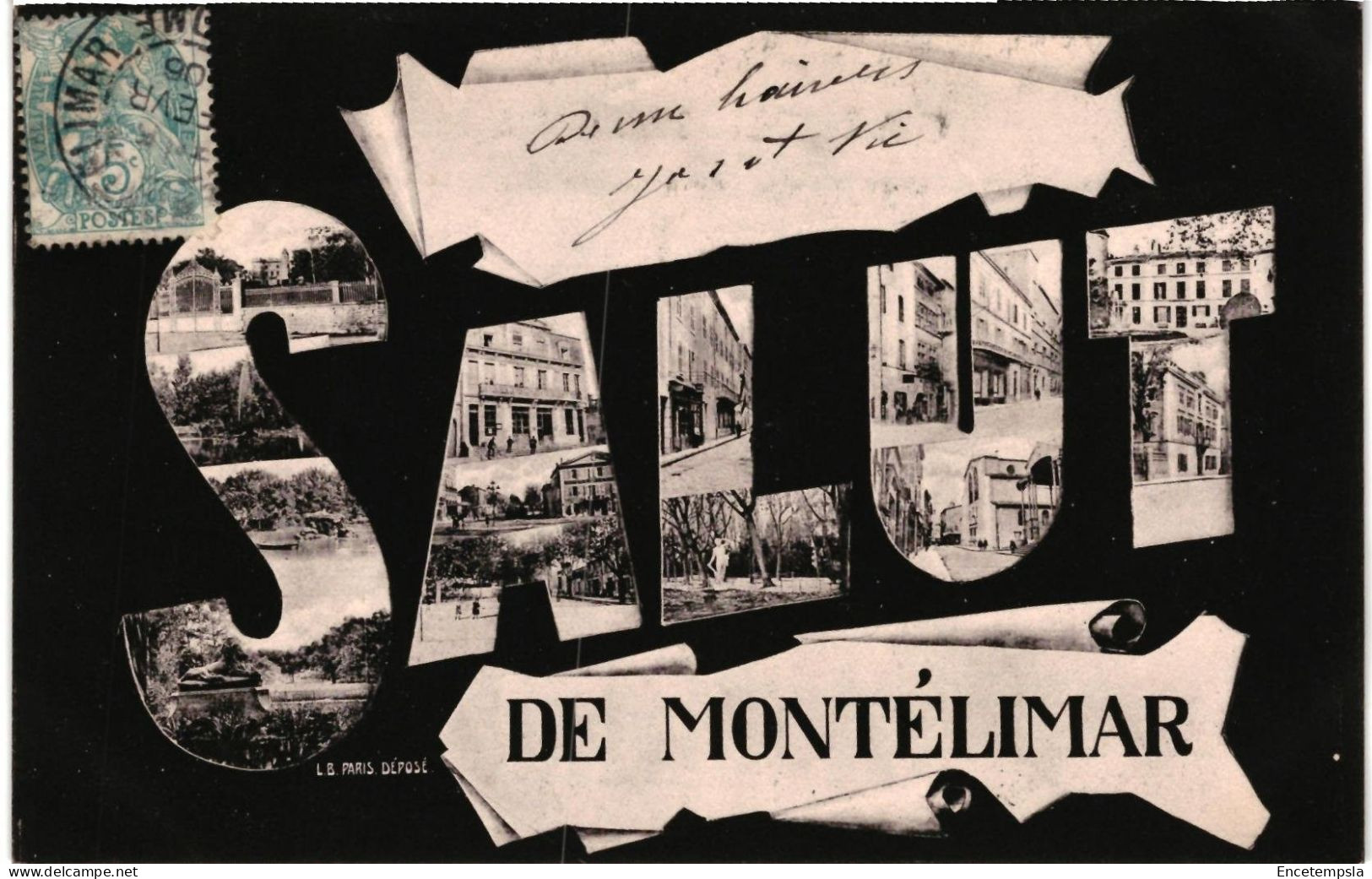 CPA  Carte Postale France Montelimar  Salut de Montelimar Multi vues 1906 VM106056