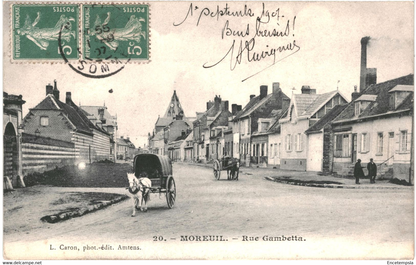 CPA-Carte Postale France  Moreuil Rue Gambetta 1907 VM54930