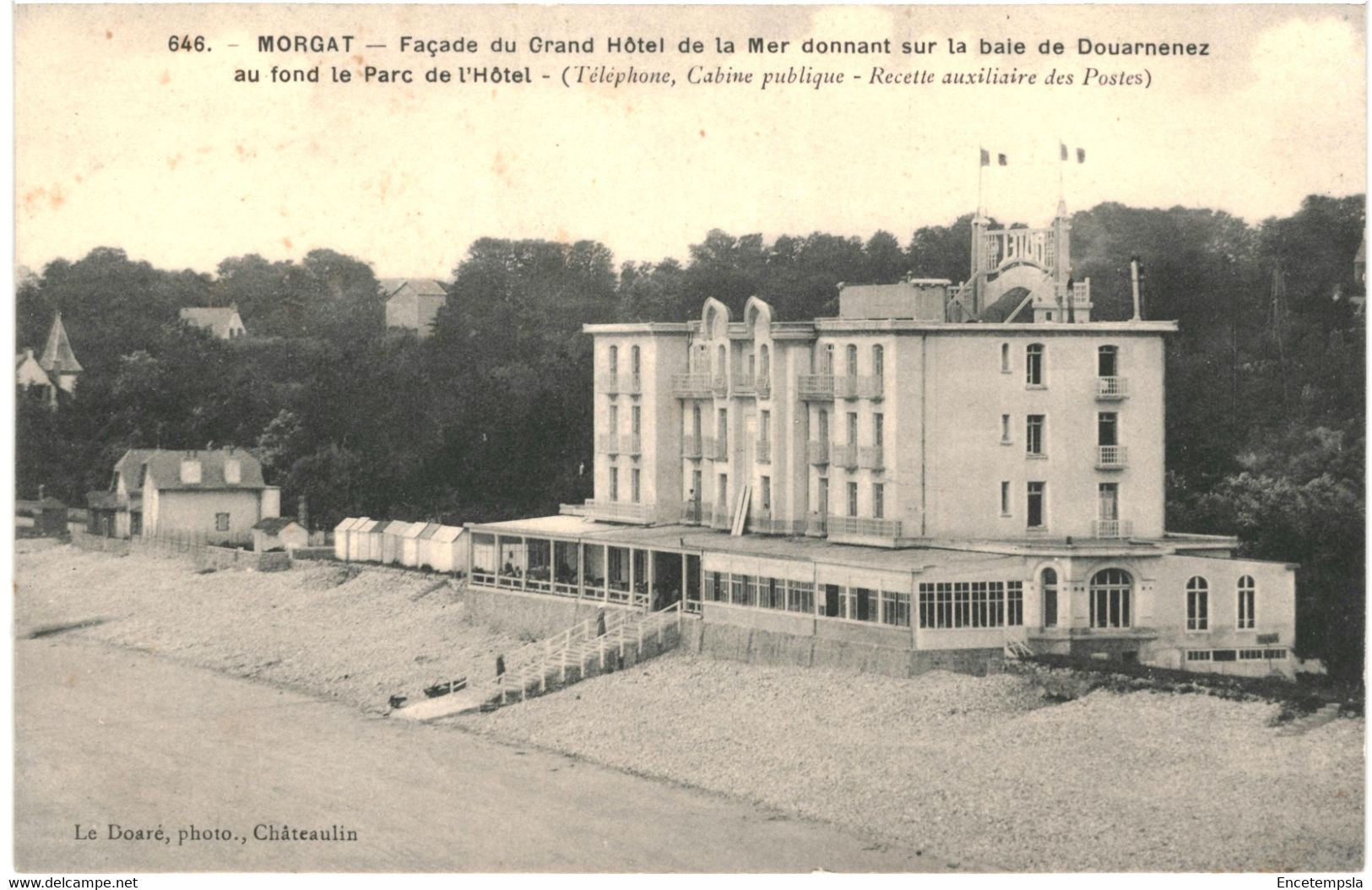CPA-Carte Postale France   Morgat Façade du grand Hôtel de la plage VM55763