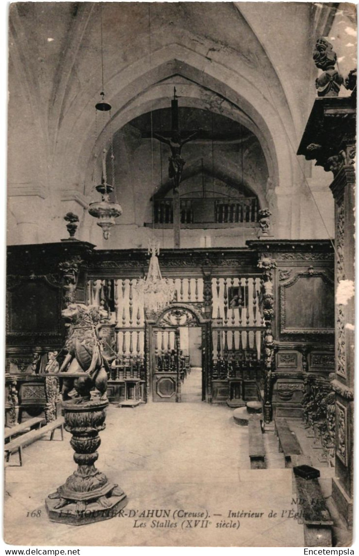 CPA  Carte Postale France  Moutier d'Ahun  Intérieur de l'église  Les Stalles VM104766