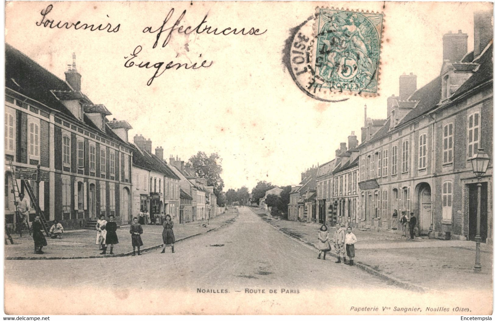 CPA Carte Postale France-Noailles- route de Paris animée1903 VM46388