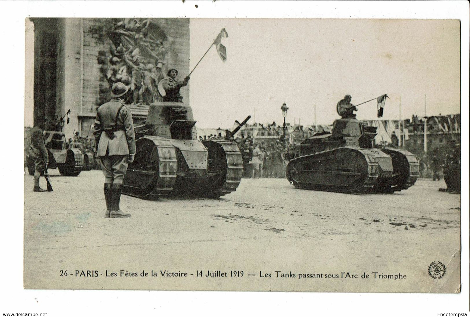 CPA Carte Postale France-Paris Fête de la Victoire le 14/07/1919 Tank -Arc de Triomphe  VM32997