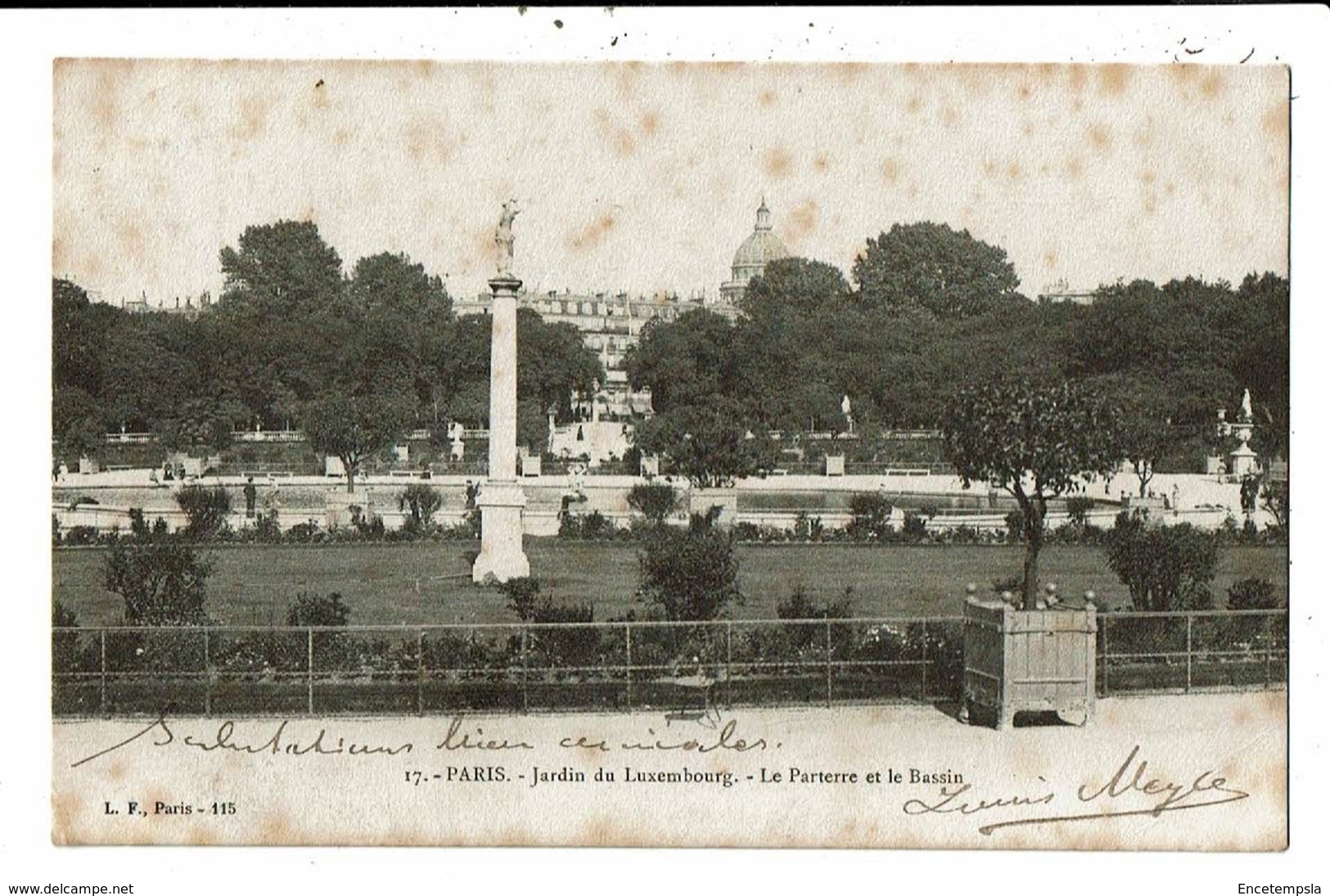 CPA-Carte Postale France-Paris- Jardins du Luxembourg -Le Parterre et le Bassin-1905-VM8332