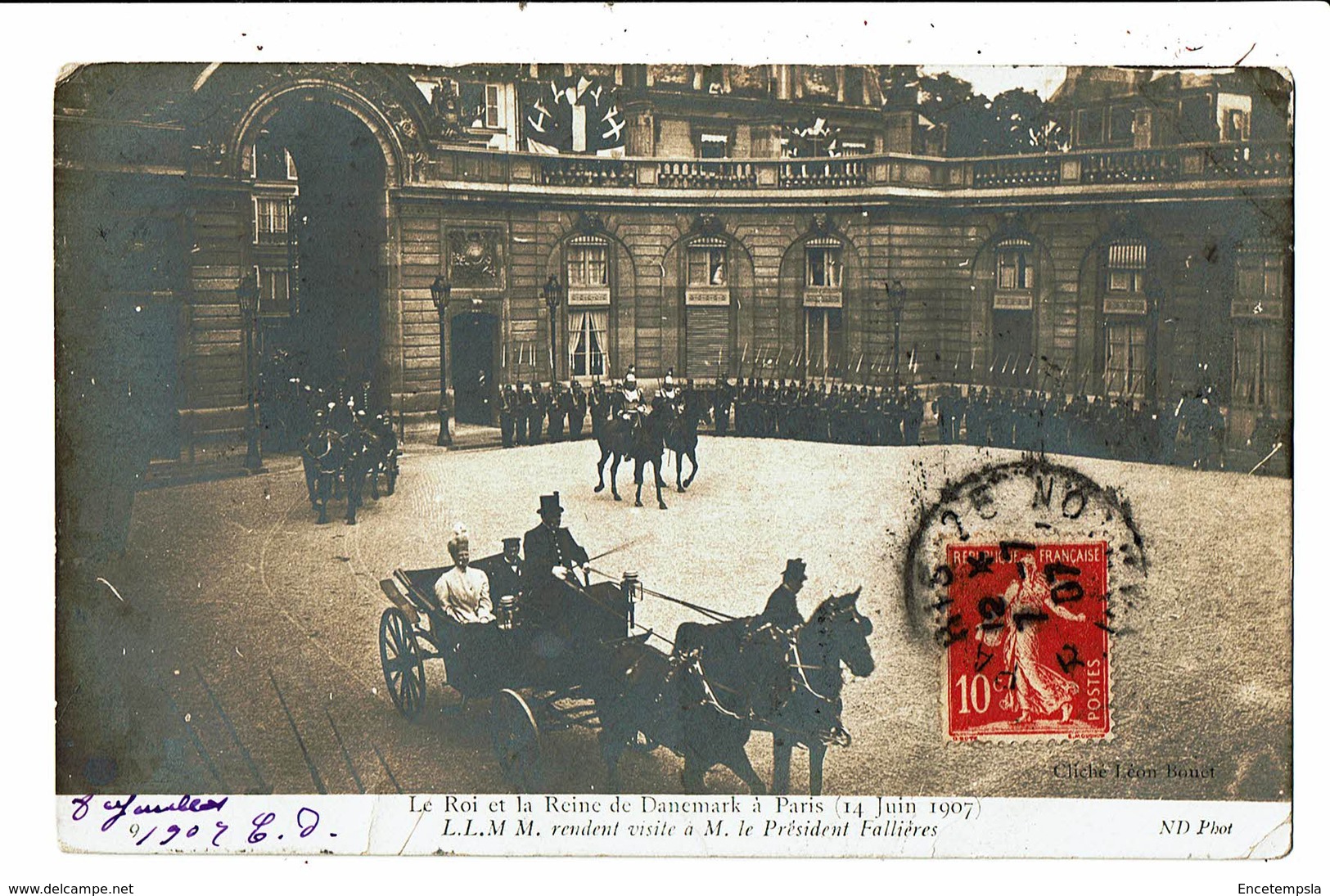 CPA- Carte Postale - FRANCE - Paris-Le Roi et la Reine de Danemark le 14/06/1907 VM5071