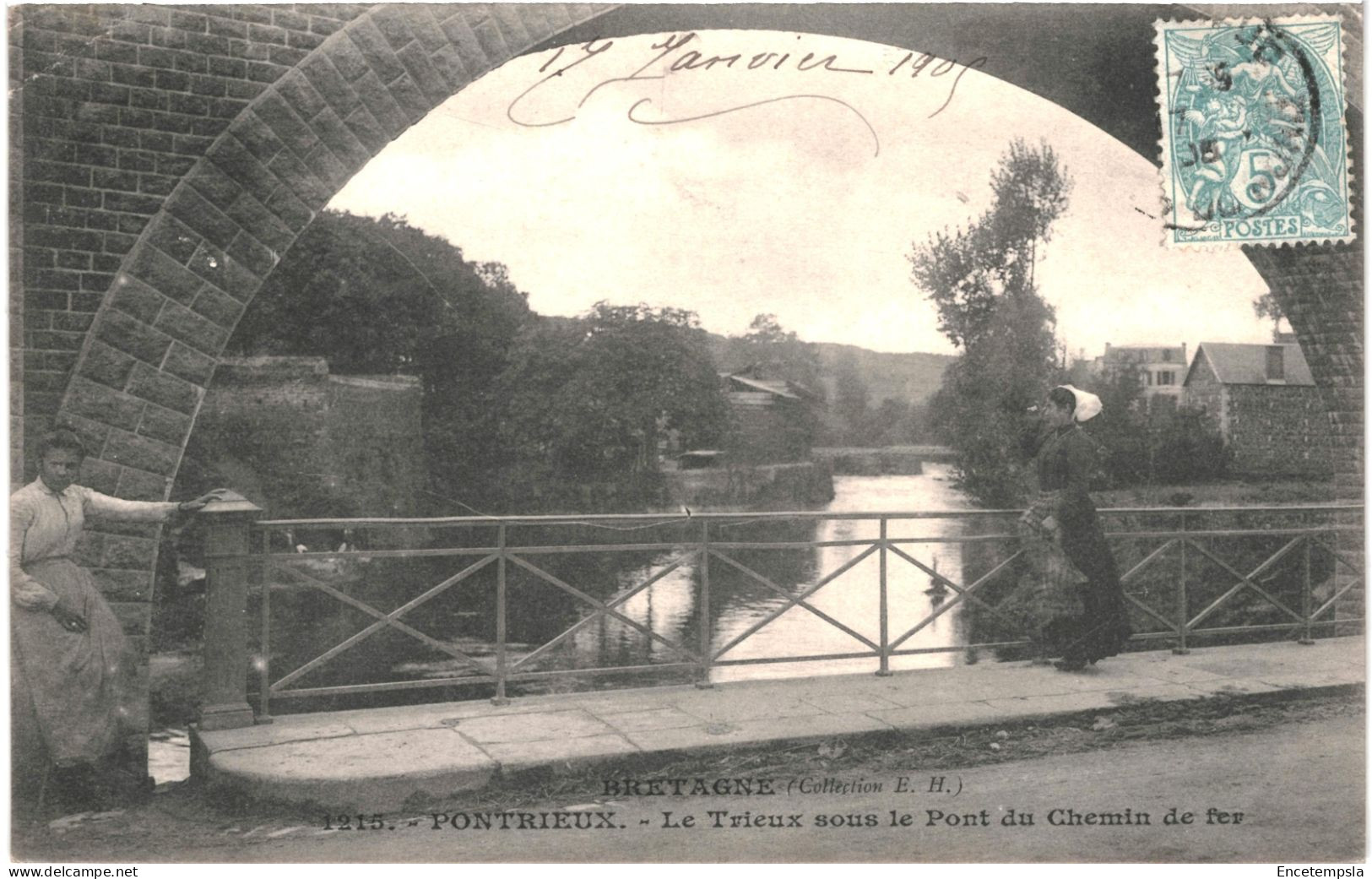 CPA Carte Postale France  Pontrieux Le Trieux sous le pont du chemin de fer 1905 VM68957