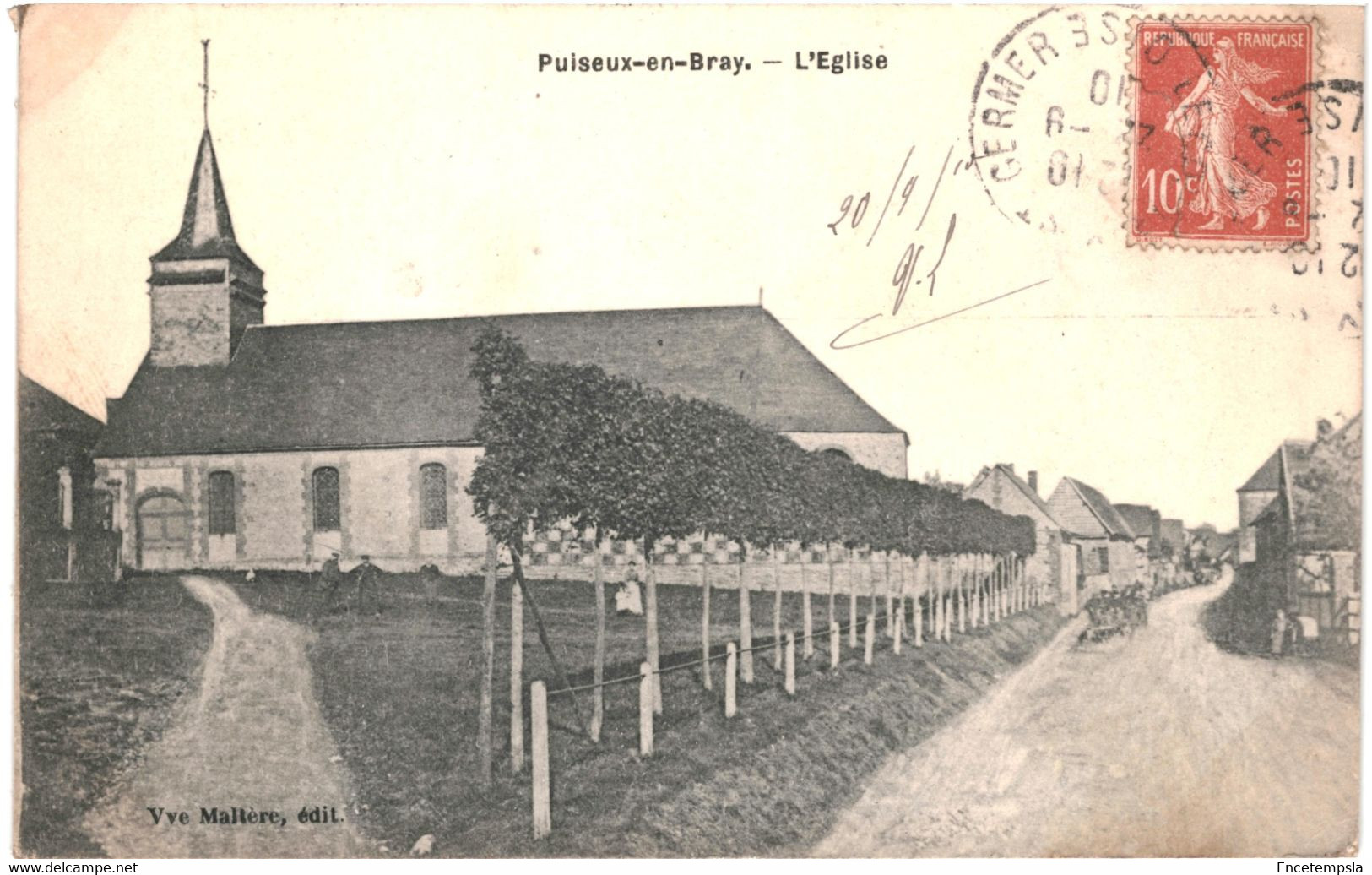CPA carte postale France Puiseux-en-Bray  l'Eglise 1910 VM61657