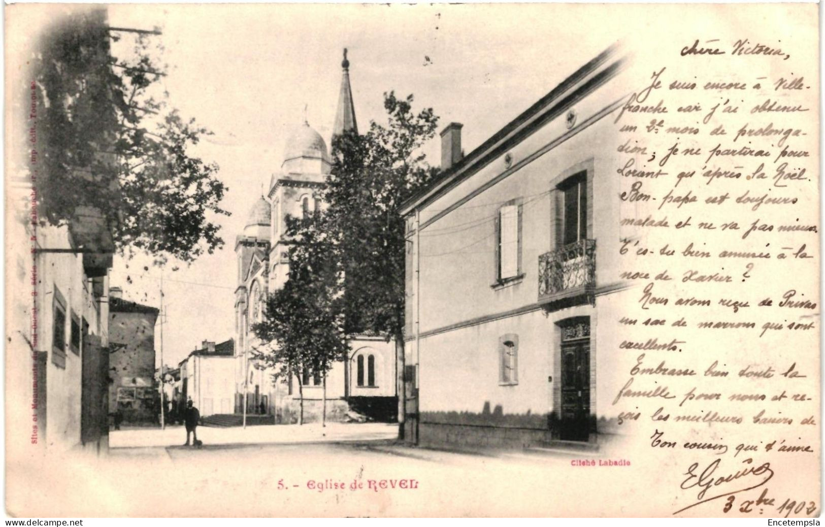 CPA  Carte Postale France Revel  Eglise 1902   VM105711