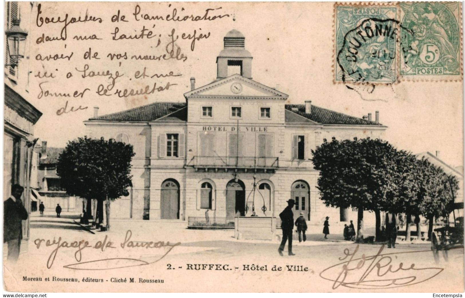 CPA  Carte Postale  France Ruffec Hôtel de Ville 1904 VM105496