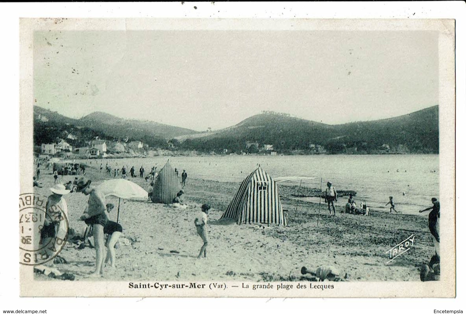 CPA-Carte Postale-France- Saint-Cyr-sur-Mer- La Grande plage des Lecques -1937-VM9890
