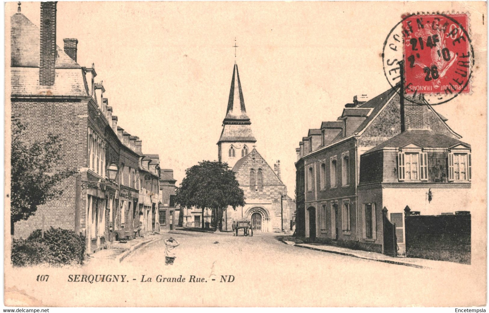 CPA carte postale France  Serquigny  Grande Rue 1926  VM61104