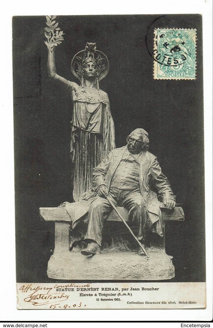 CPA - Carte postale - FRANCE - Tréguier - Statue d'Ernest Renan 1903 - S478