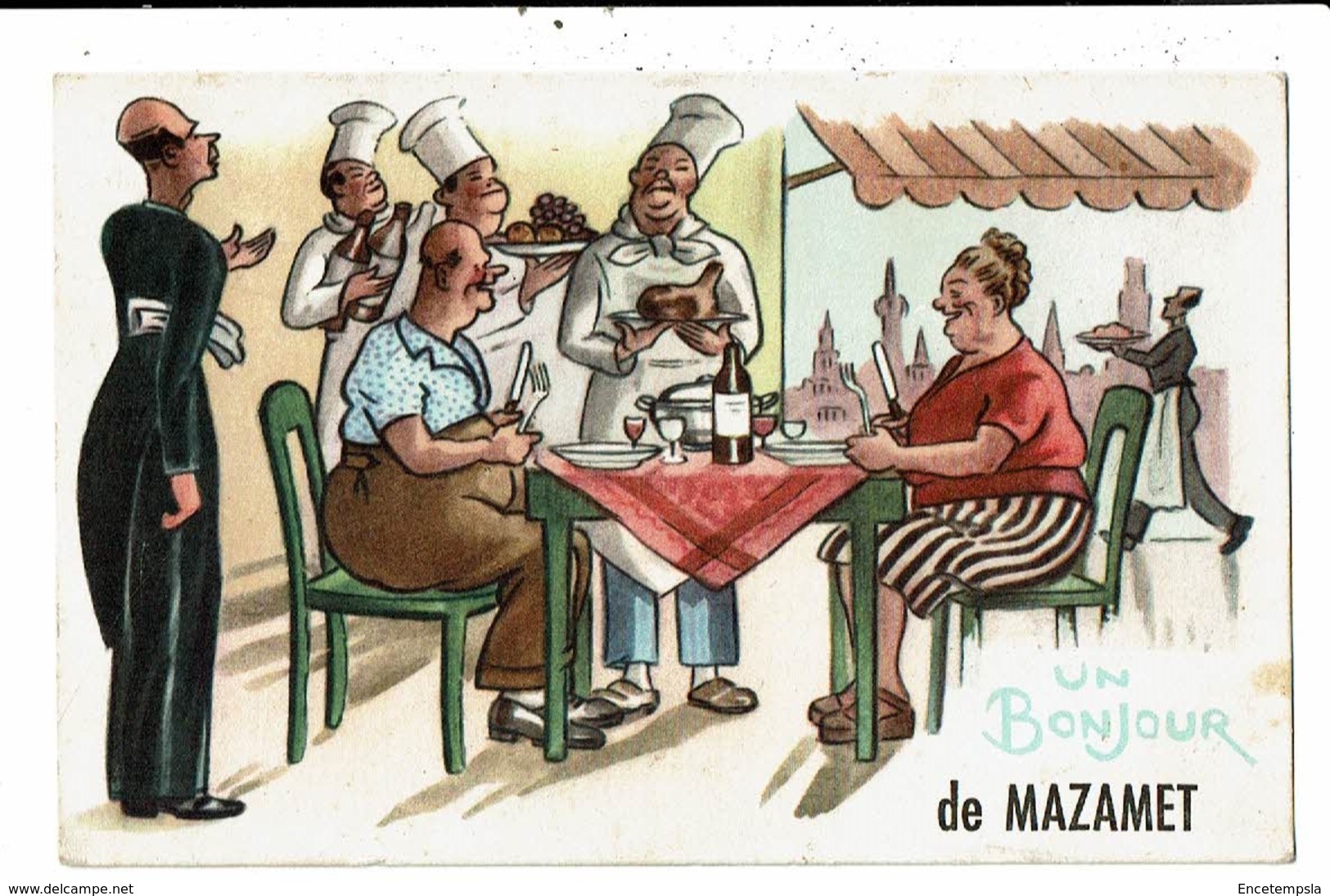 CPA Carte Postale-France-Un bonjour de Mazamet-Fantaisie-1954-VM12304