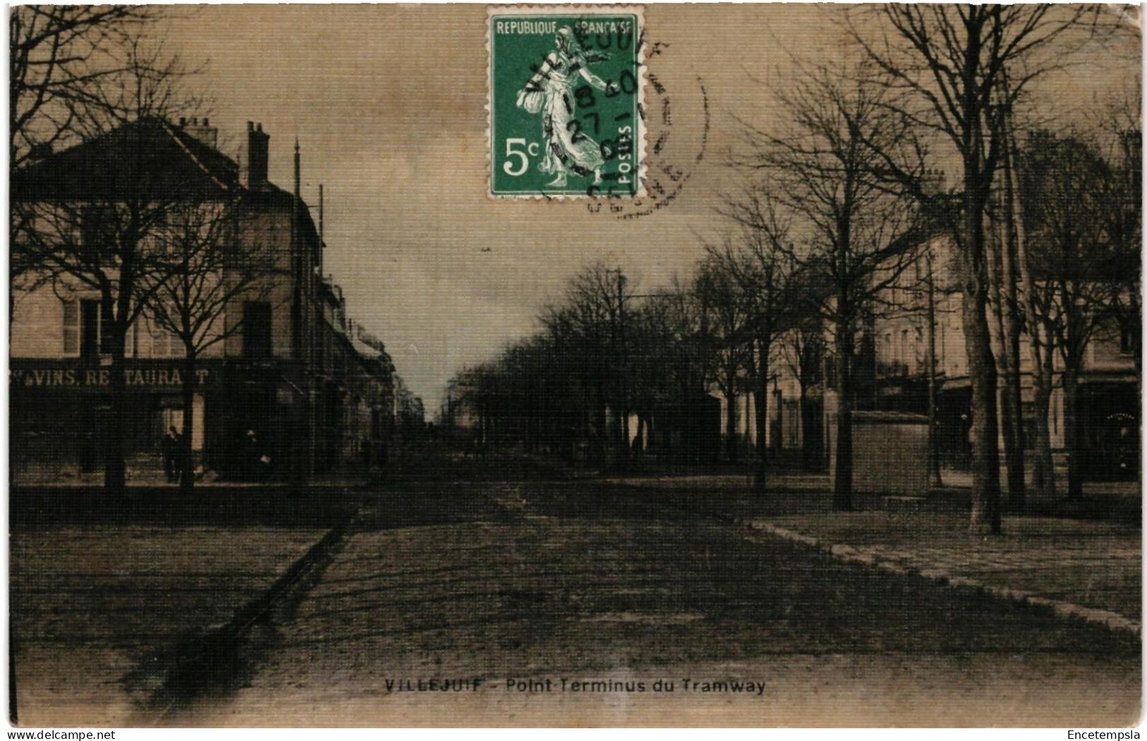 CPA  Carte Postale  France  Villejuif  Point Terminus du Tramway 1909   VM108352ok