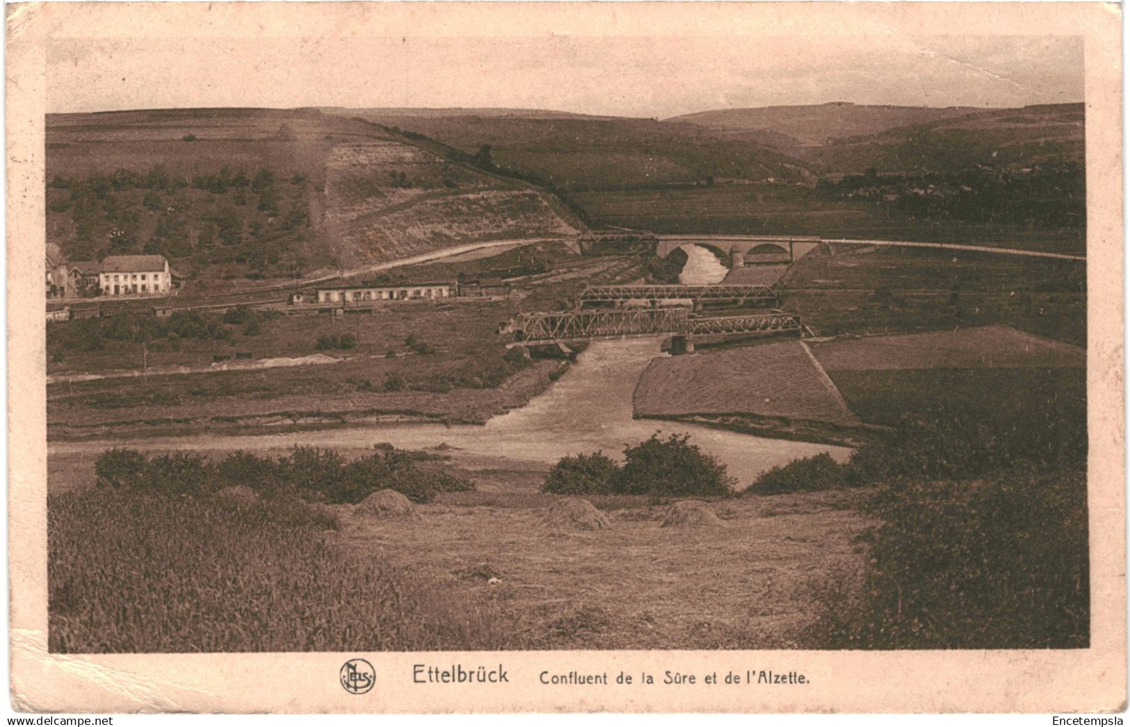 CPA Carte Postale  Luxembourg Ettelbrück  Confluent de la Süre et l'Alzette 1927  VM92268