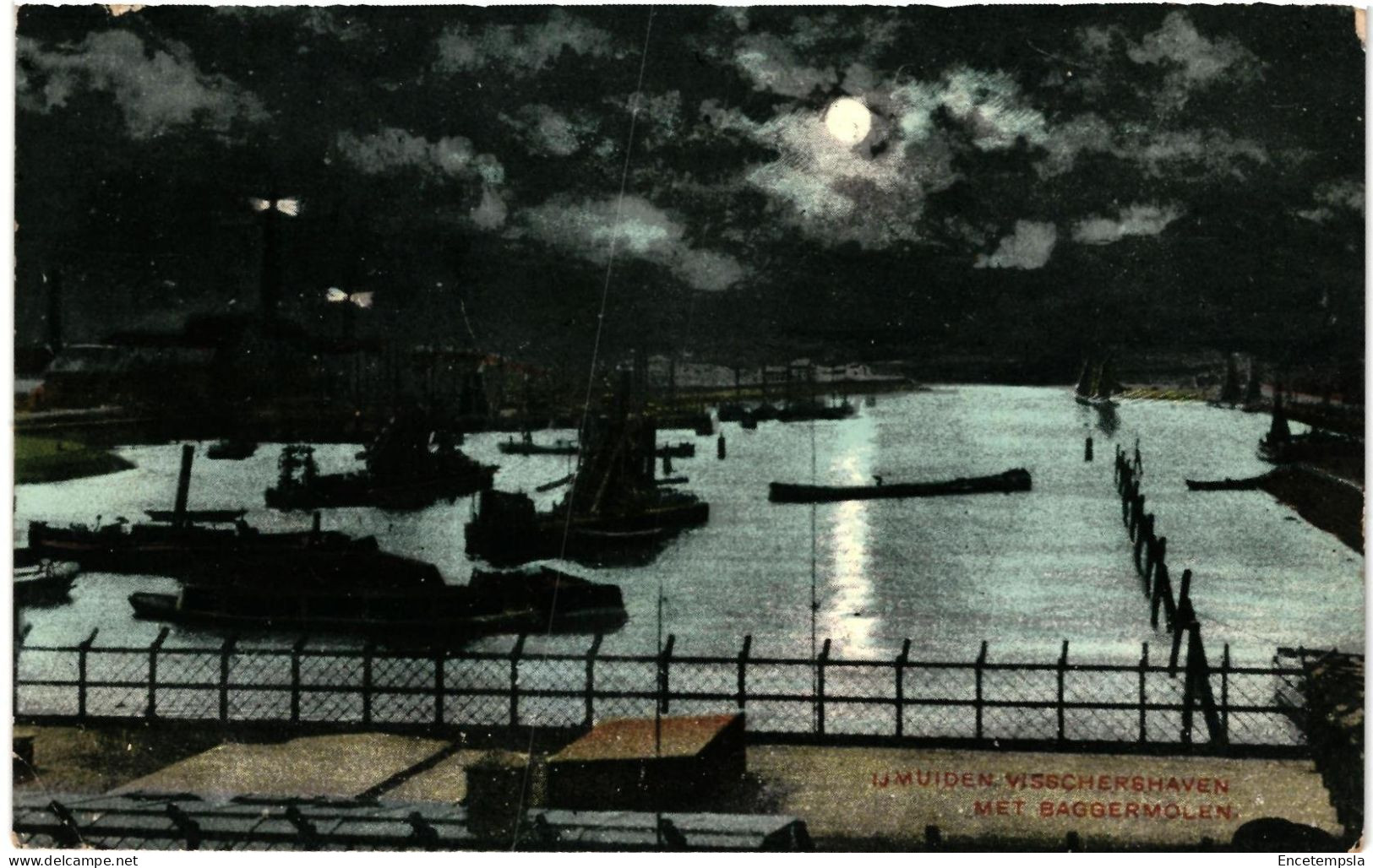 CPA Carte Postale Pays Bas Ijmuiden Visschershaven met baggermolen   VM100897ok