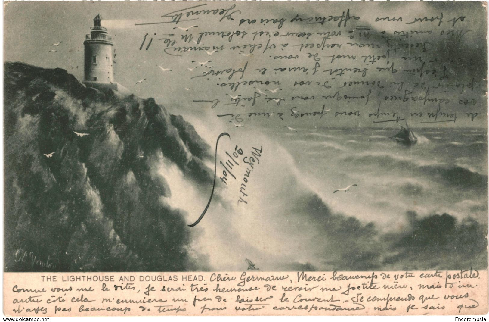 CPA Carte postale  Royaume-Uni  Ile de Man Douglas Head Lighthouse 1904 VM67005