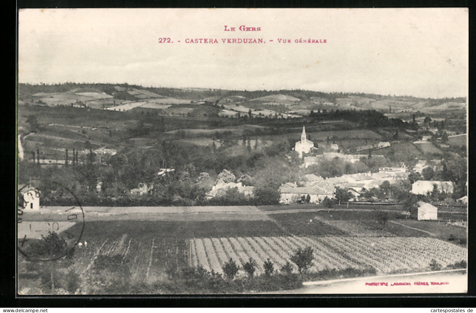 CPA Castera Verduzan, Vue Generale