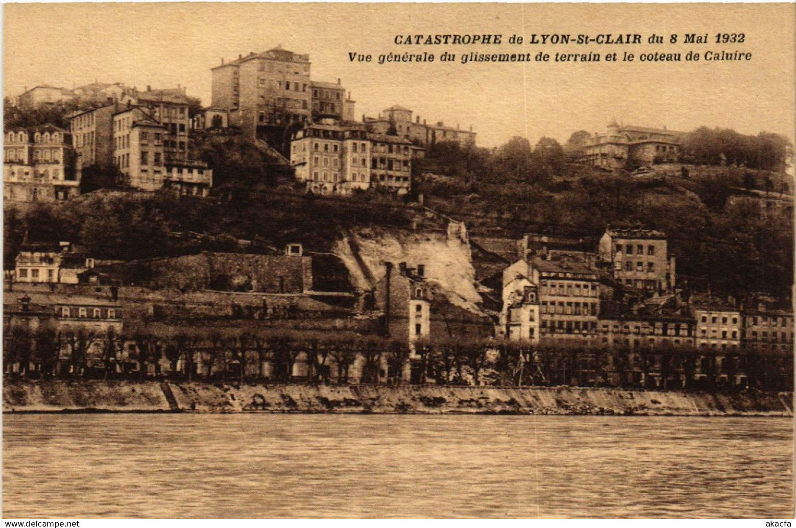 CPA Catastrophe LYON St-CLAIR du 8 Mai 1932 Vue générale du glisse (470313)