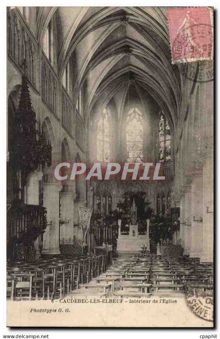 CPA Caudebec en Caux Interieur de l'eglise