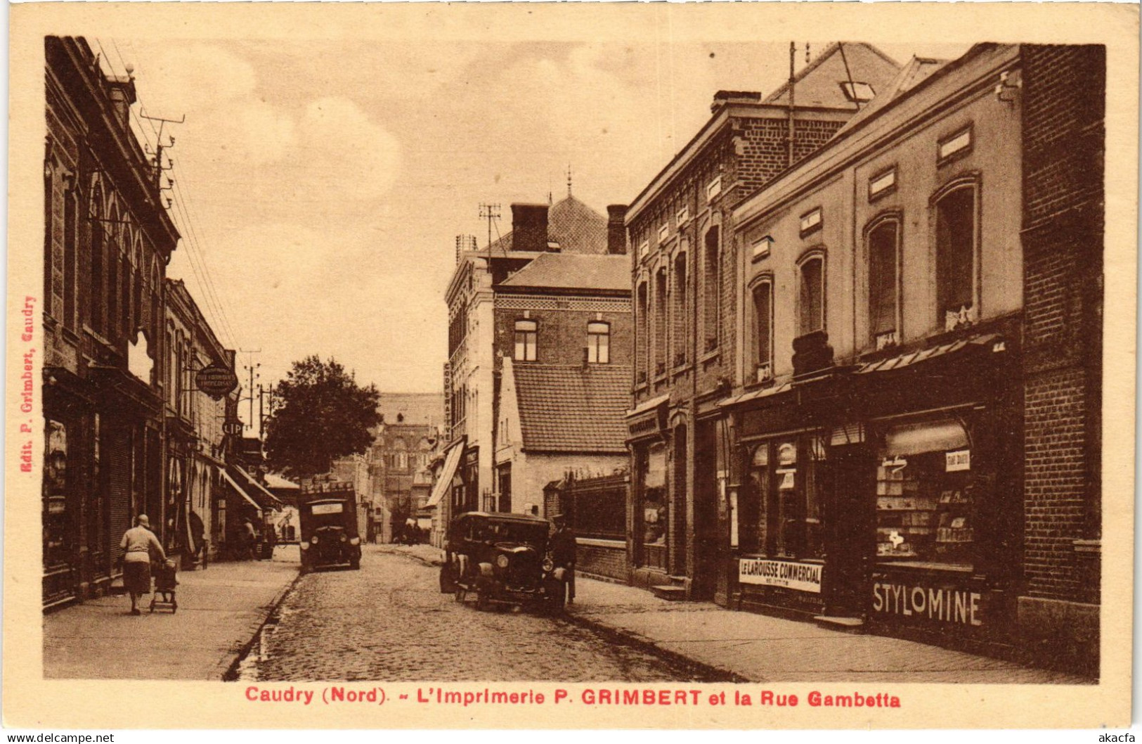 CPA Caudry Imprimerie P. GRIMBERT Rue Gambetta (1392330)