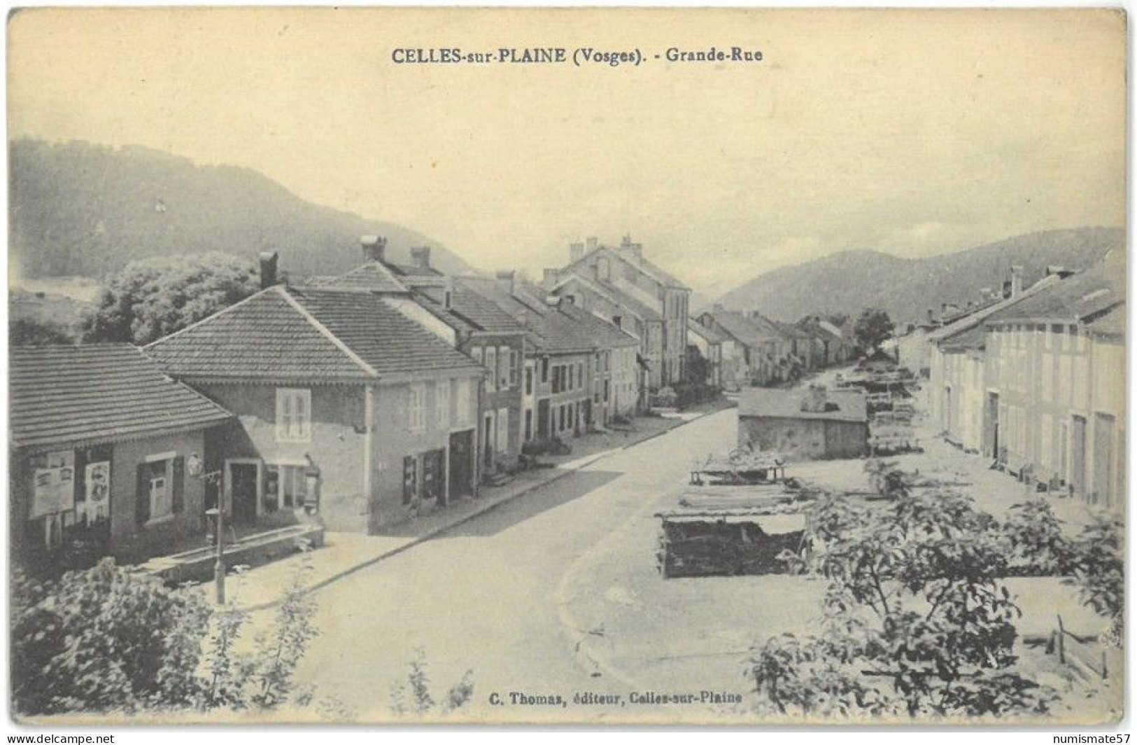 CPA CELLES SUR PLAINE - Grande Rue - Ed. C. Thomas , Celles-sur-Plaine