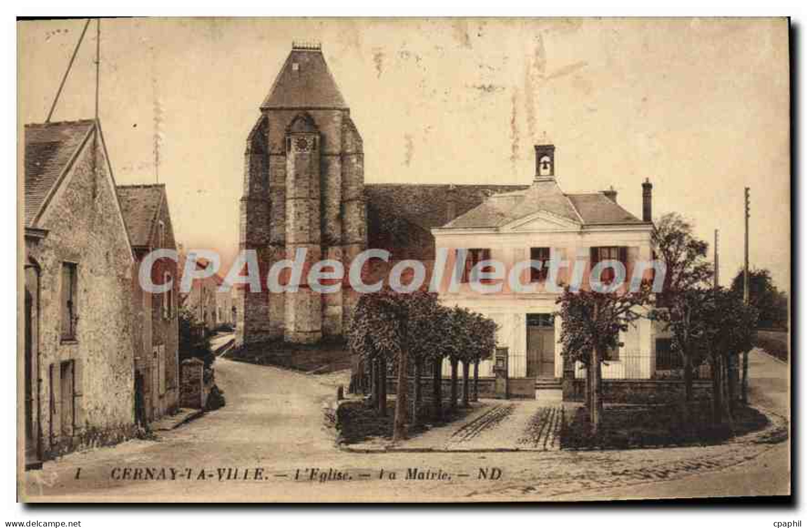 CPA Cernay La Ville L'Eglise La Mairie