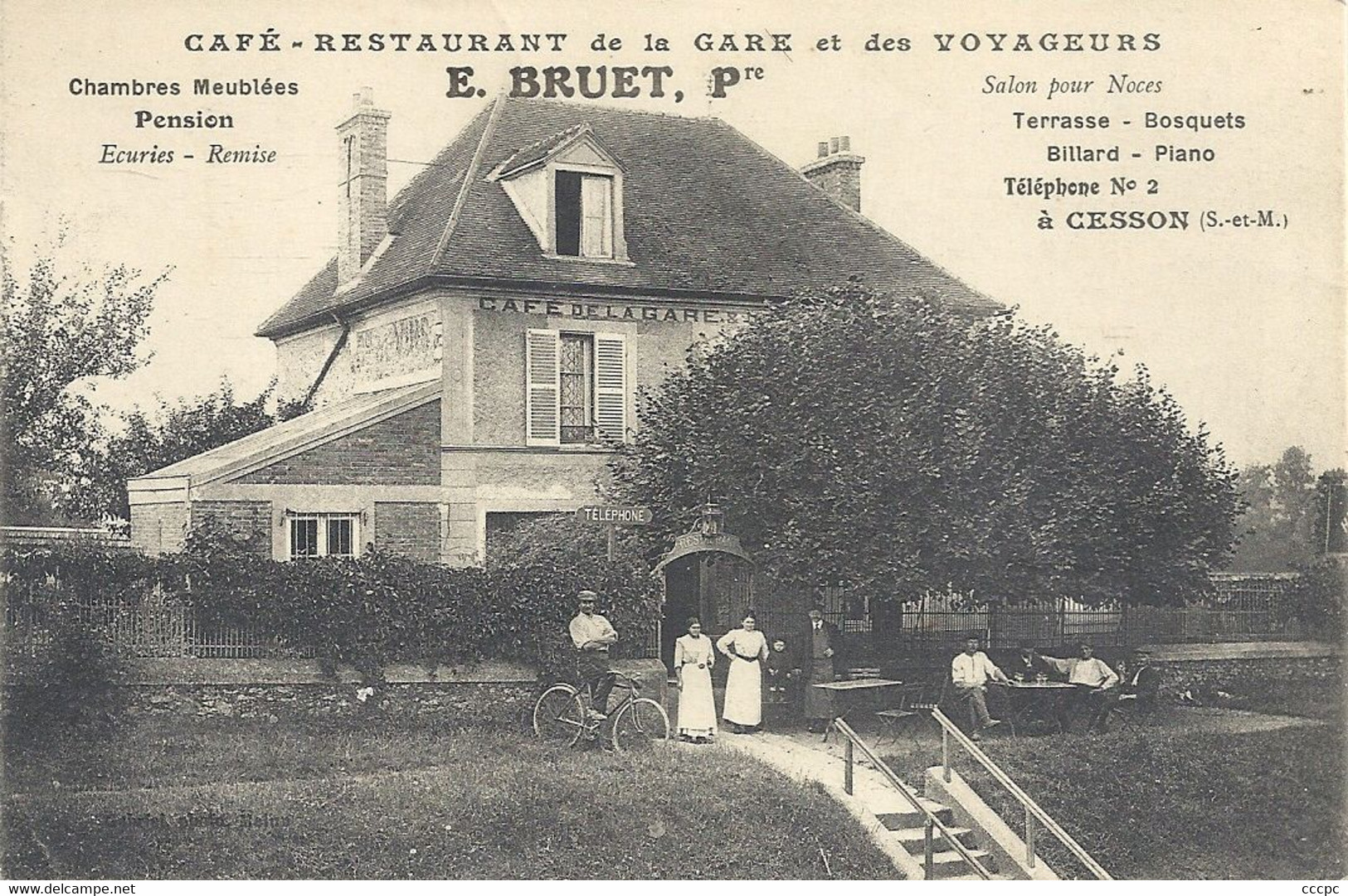 CPA Cesson Café restaurant de la Gare et des Voyageurs