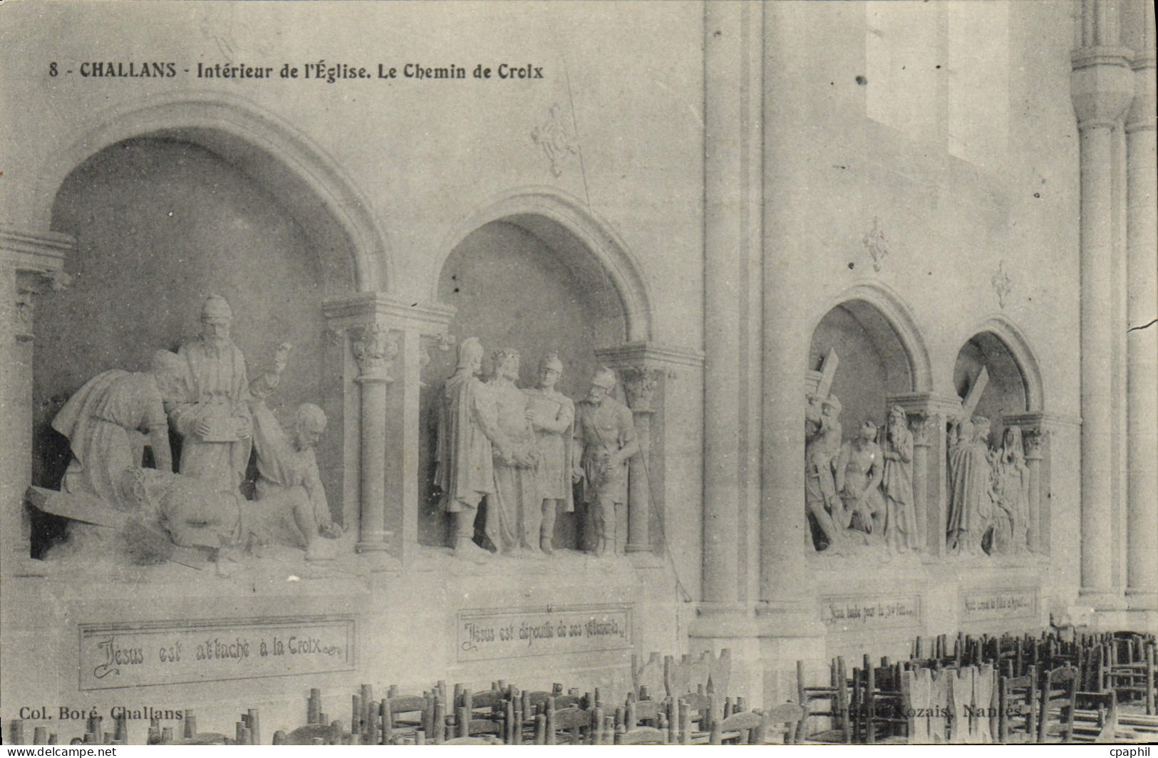 CPA Challans Laterieur De I'Eglise Le Chemin De Croix