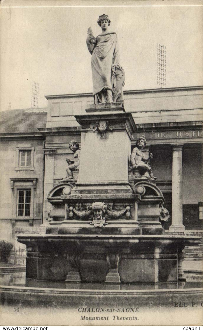 CPA Chalon sur Saone Monument Thevenin