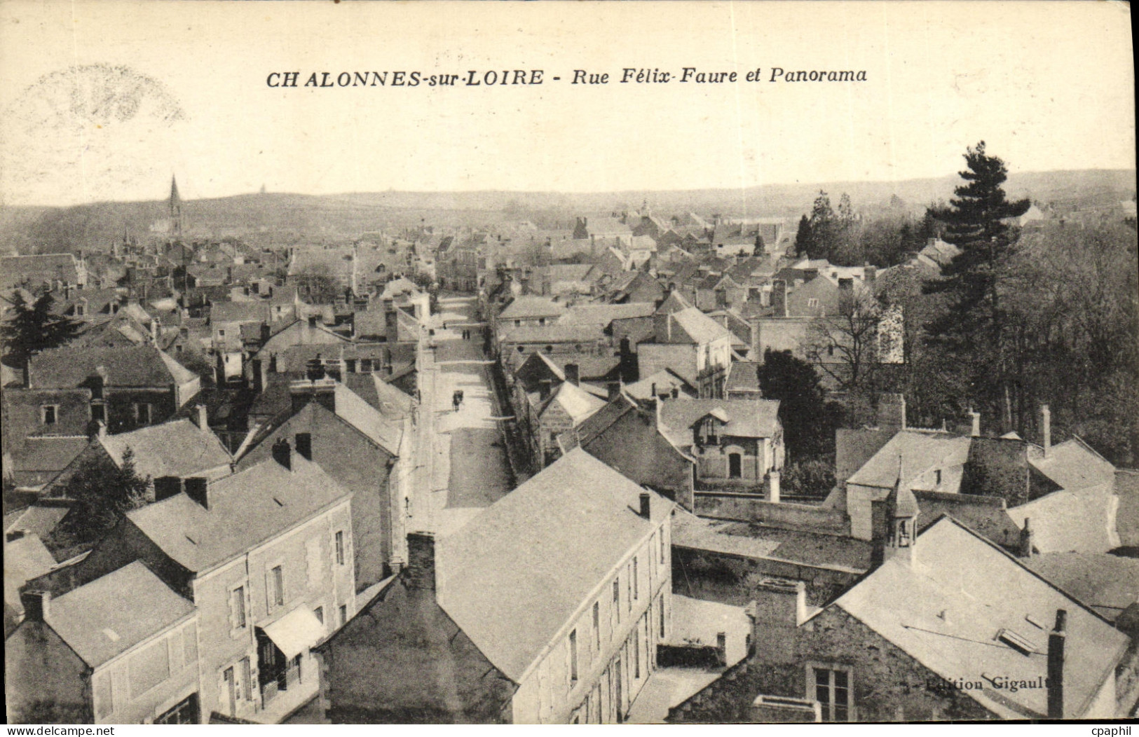 CPA Chalonnes Sur Loire Rue Felix Faure et panorama