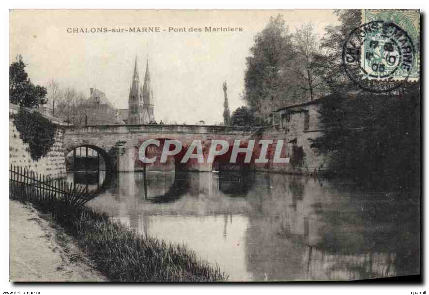 CPA Chalons Sur Marne Pont des Mariniers