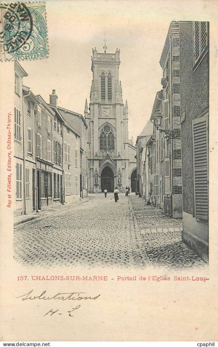 CPA Chalons sur Marne Portail de l'Eglise Saint Loup