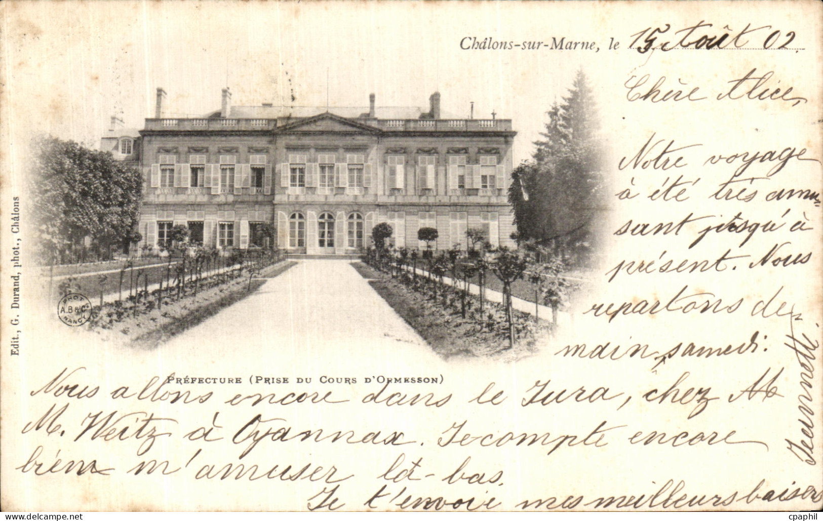 CPA Chalons Sur Marne Prefecture Prise du cours d Ormesson