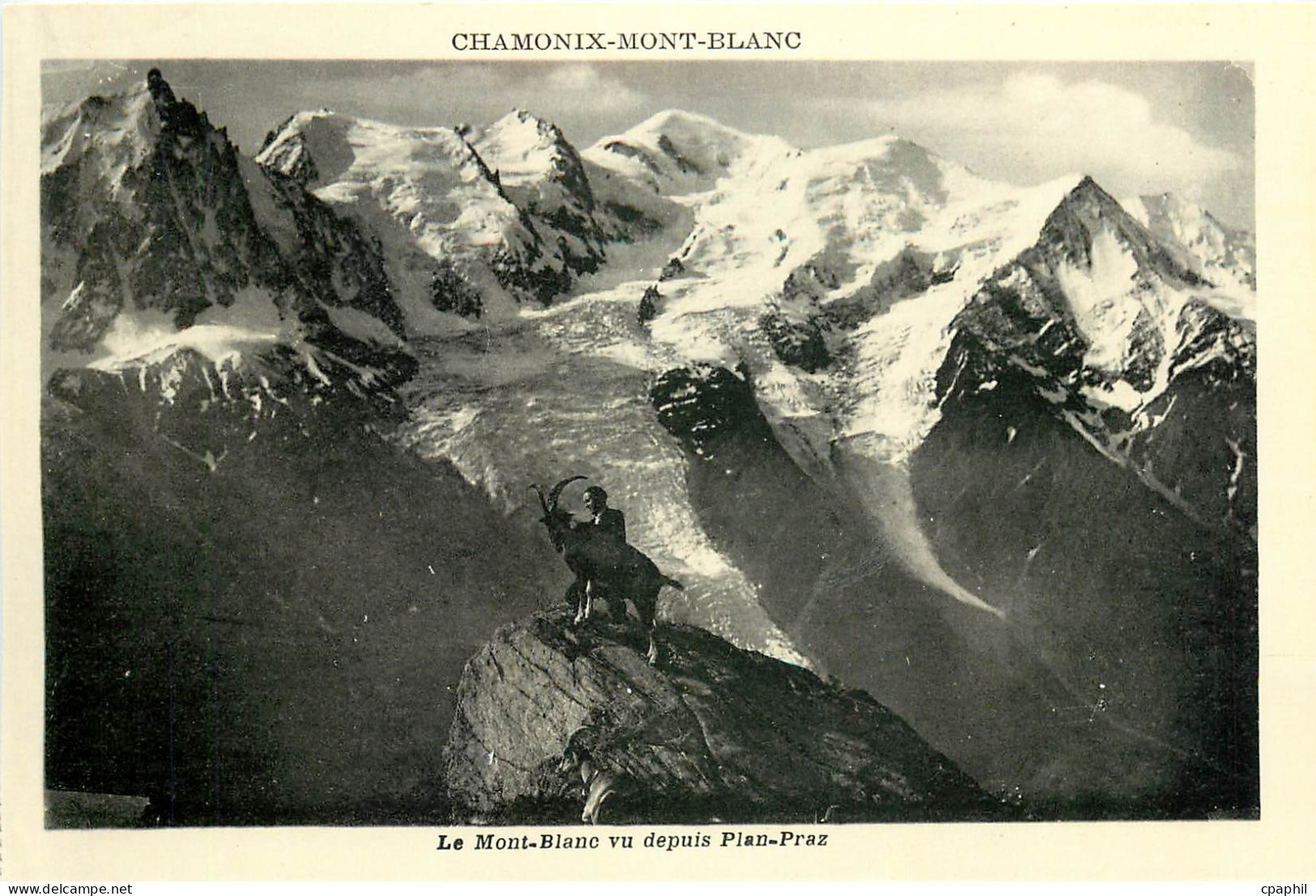 CPA Chamonix Mont Blanc Le Mont Blanc vu depuis Plan Praz Chevre Bouc