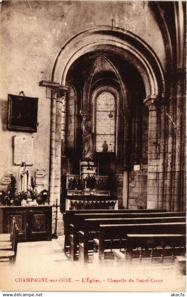 CPA CHAMPAGNE-sur-OISE - L'Église - Chapelle (380243)