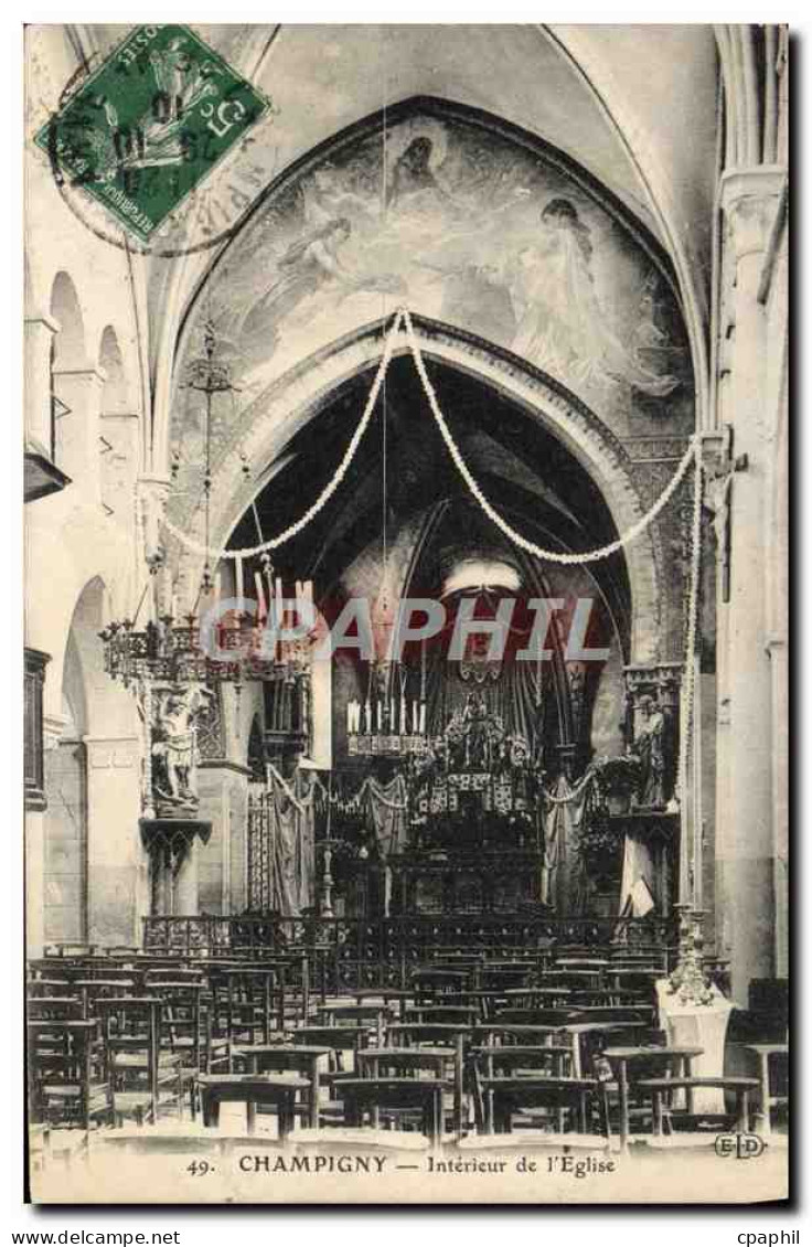 CPA Champigny Interieur de L'Eglise
