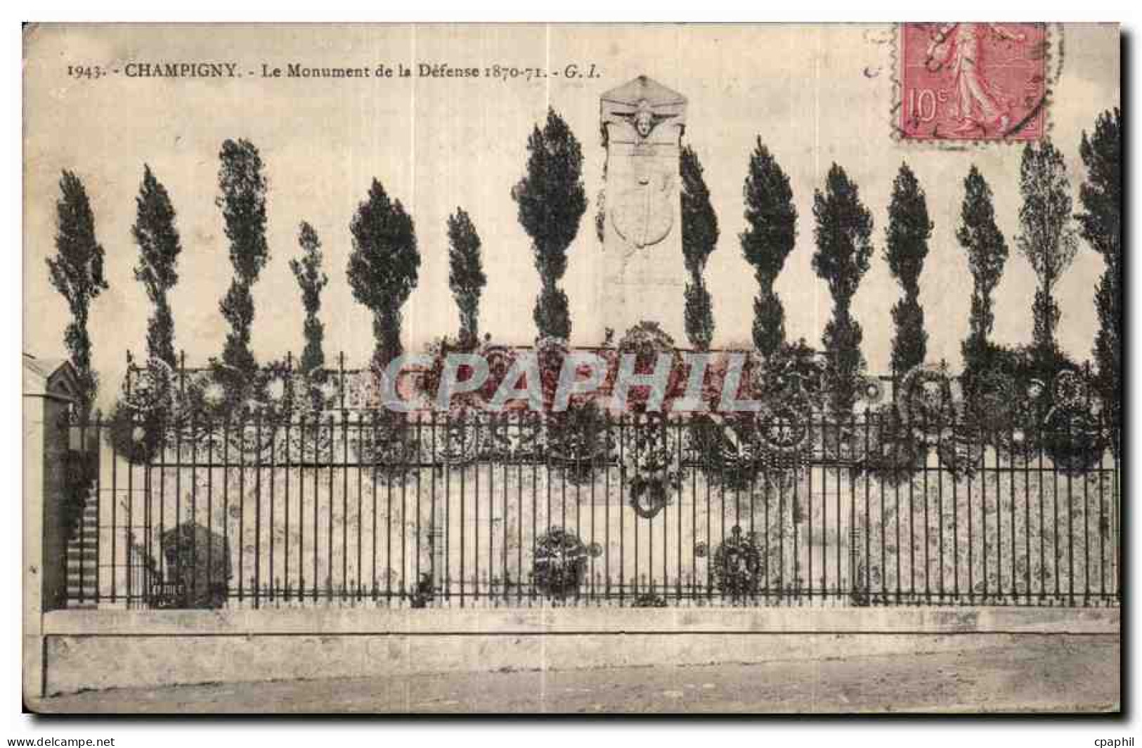 CPA Champigny Le Monument de la Defense 1870 1871