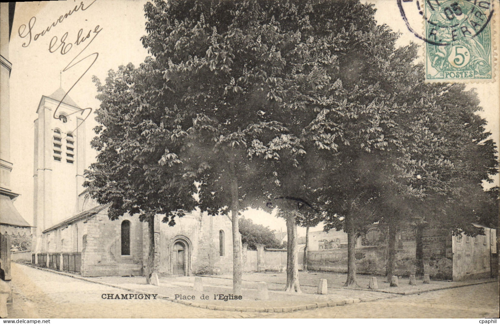CPA Champigny Place De I'Eglise