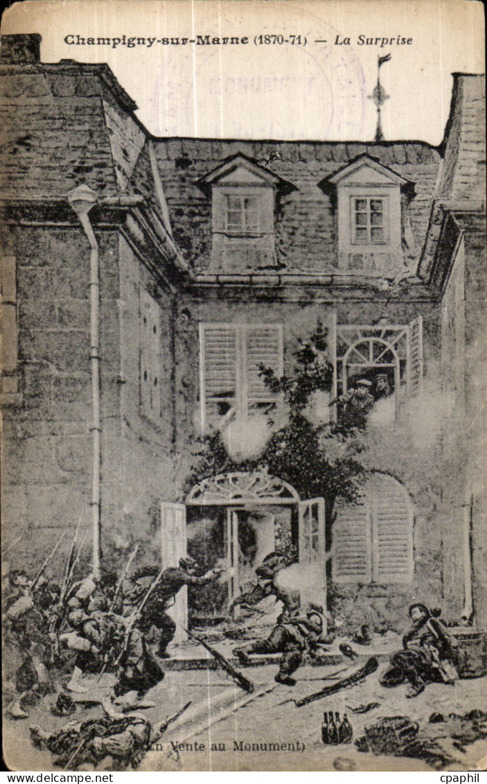 CPA Champigny sur Marne La Surprise Militaria 1870 1871