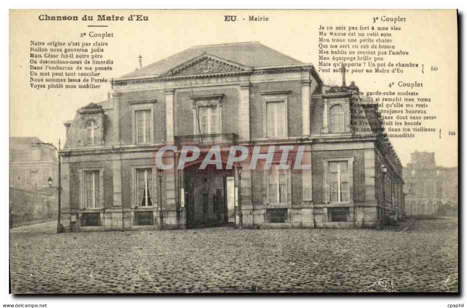 CPA Chanson du Maire d Eu Eu Mairie