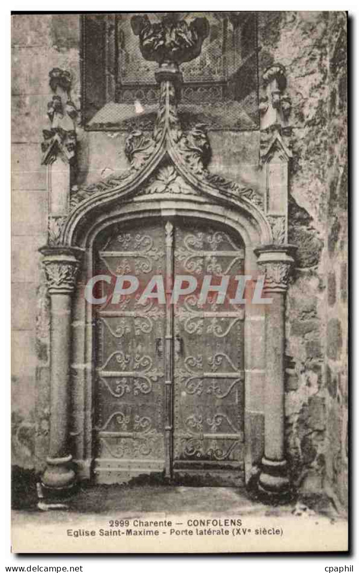 CPA Charente Confolens Eglise Saint Maxime Porte Laterale