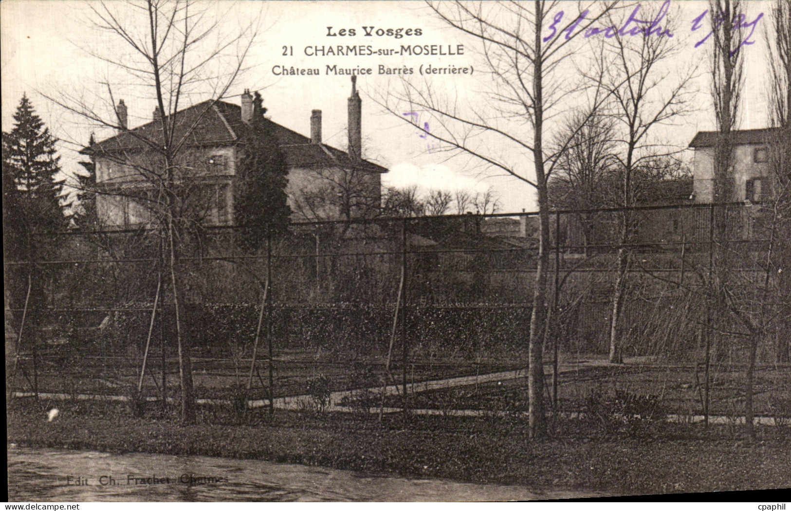 CPA Charmes sur Moselle Les Yosges Chateau Maurice Barres