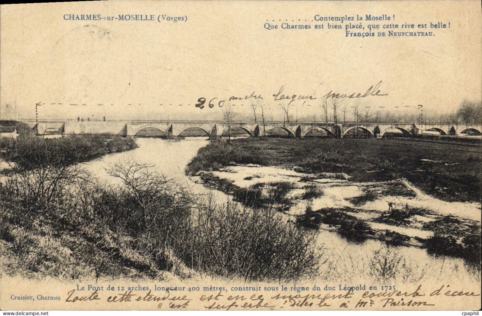 CPA Charmes Sur Moselle pont construit en 1725