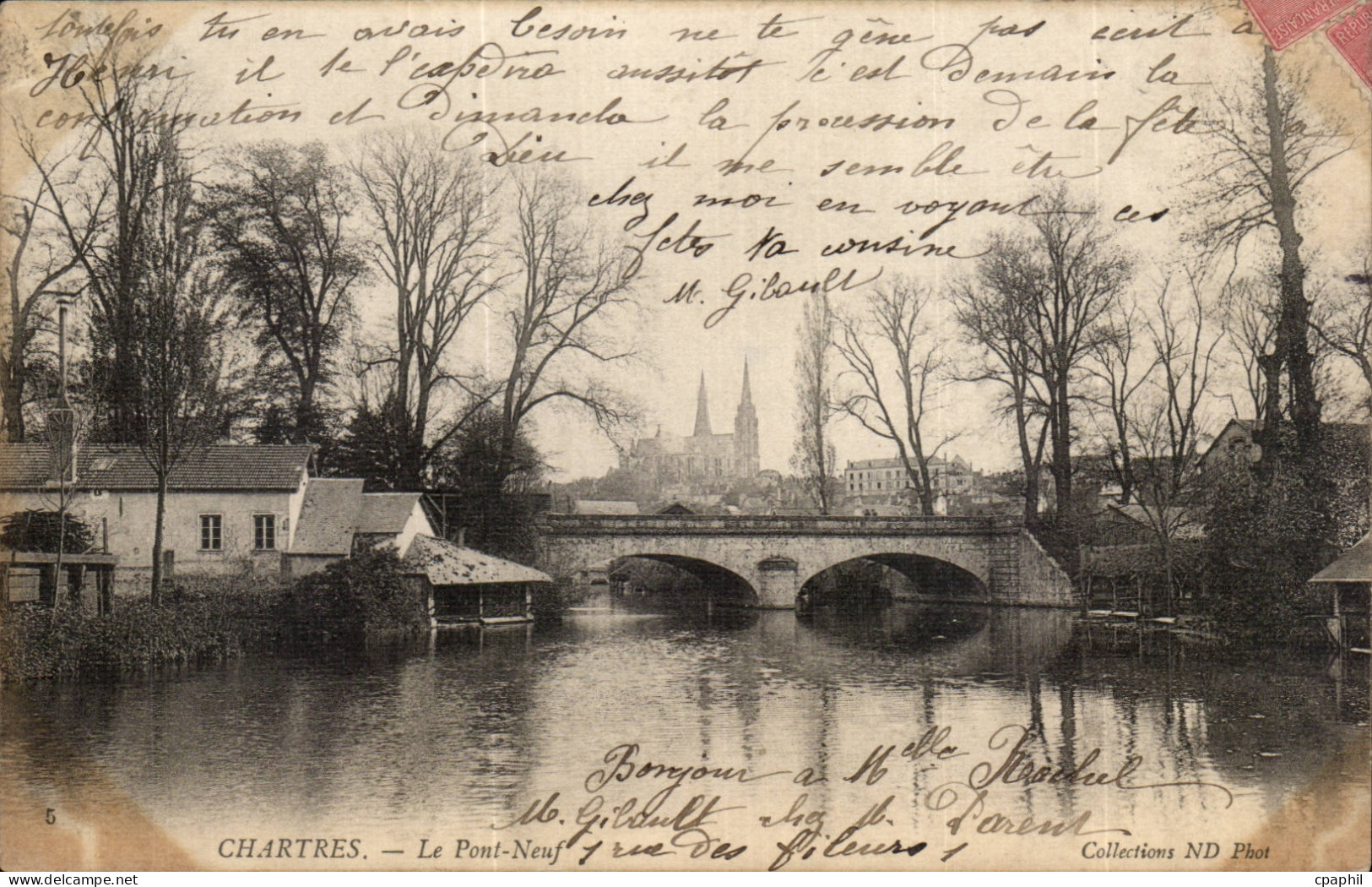 CPA Chartres Le pont neuf