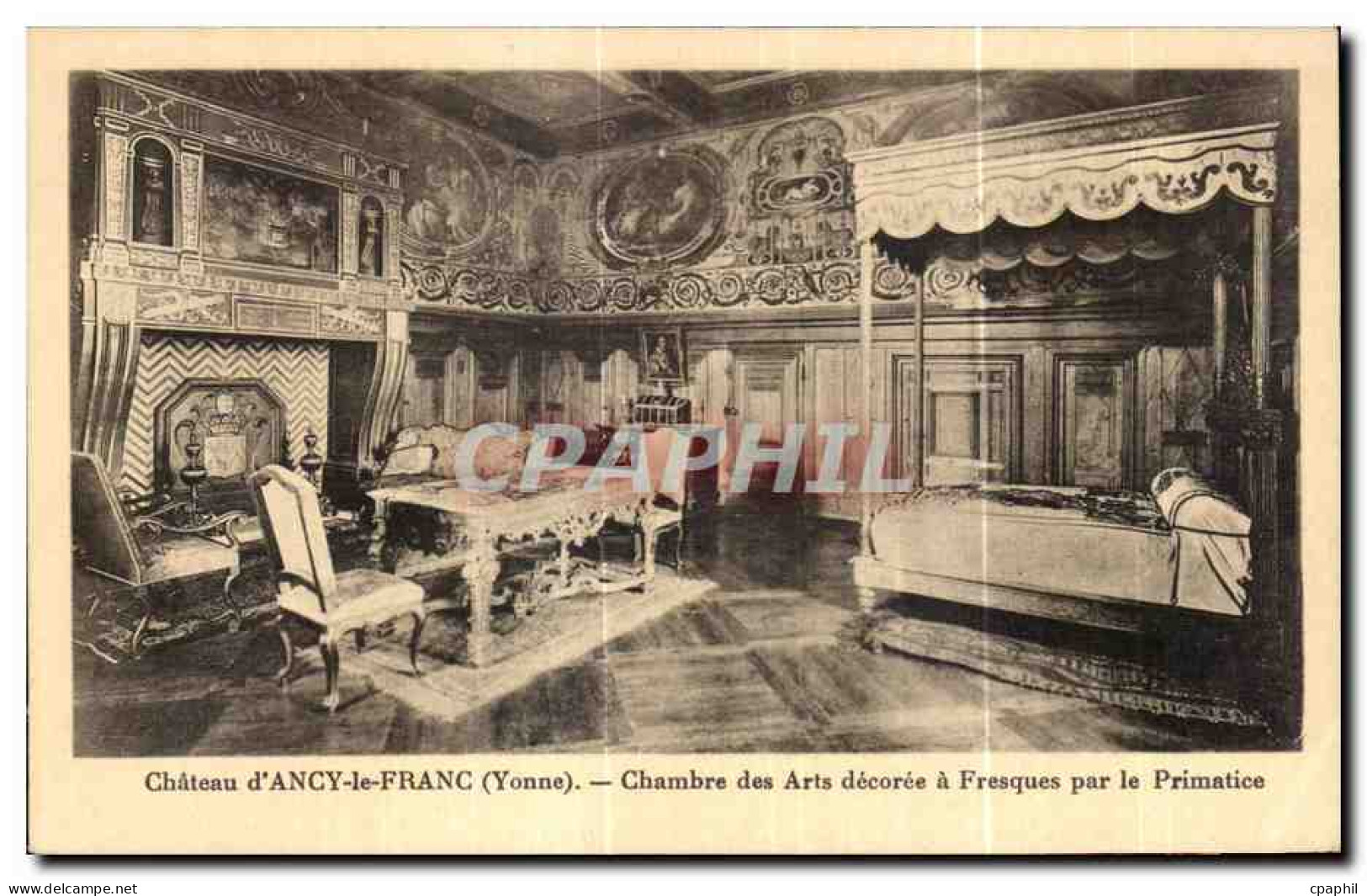 CPA Chateau Ancy le Franc Chambre des Arts decoree a Fresques par le Primatice