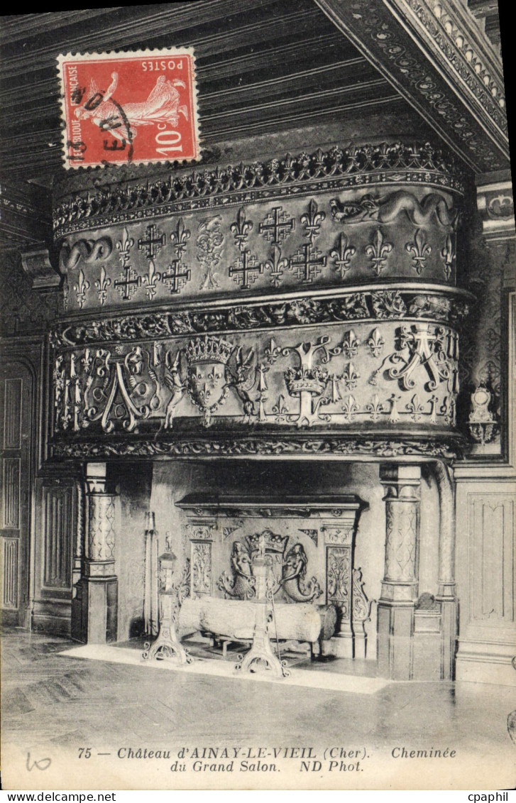 CPA Chateau d'Ainay le Vieil Cher Cheminde du Grand Salon