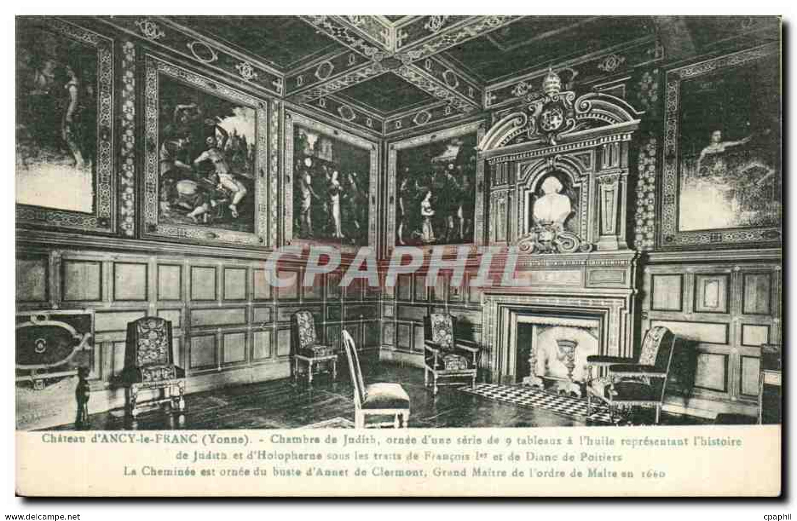 CPA Chateau d Ancy le Franc Chambre de Judith