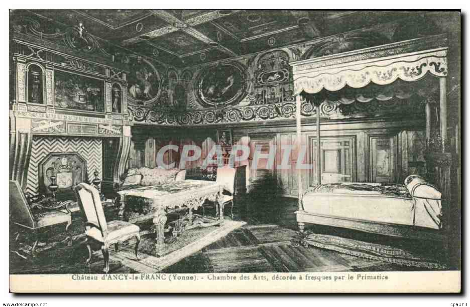 CPA Chateau d Ancy le Franc Chambre des Arts decoree a Fresques par le Primarice