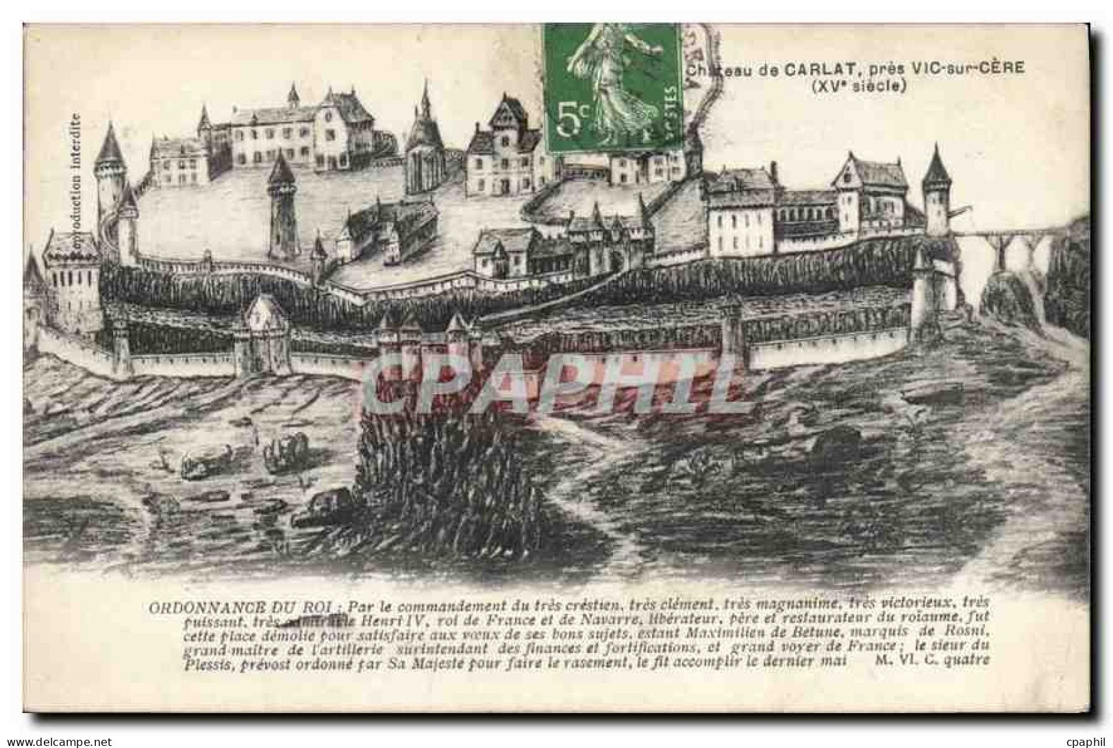 CPA Chateau de Carlat pres Vic sur Cere