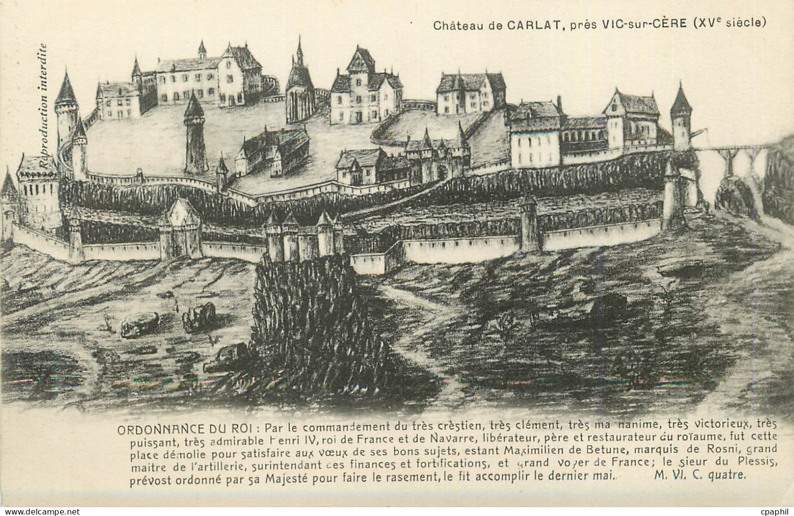 CPA Chateau de carlat pres vic sur cere(xv siecle)